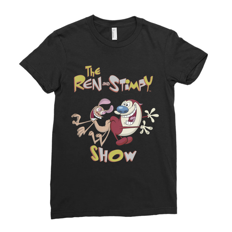 Ren And Stimpy Classic Show Title Ladies Fitted T-Shirt by cm-arts | Artistshot