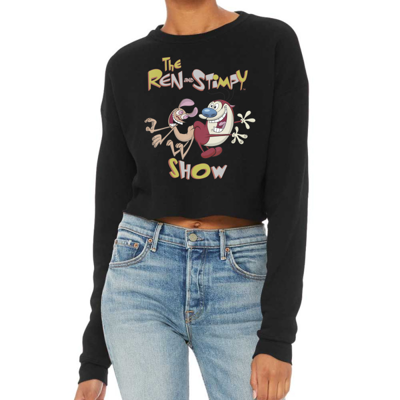 Ren And Stimpy Classic Show Title Cropped Sweater by cm-arts | Artistshot