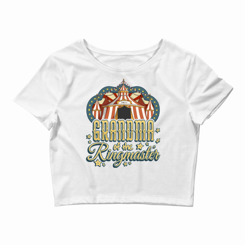 Grandma Of The Ringmaster   Kids Circus Theme B Day Party Long Sleeve Crop Top by cm-arts | Artistshot