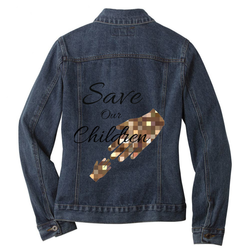 Save Our Children Ladies Denim Jacket by cm-arts | Artistshot