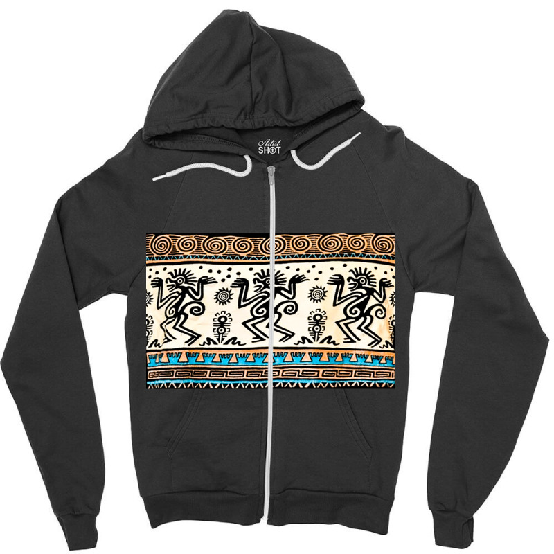 Rain Dance Aztec Stamp, Rain Dance, Aztec Stamp, Rain Dance Aztec Stam Zipper Hoodie by cm-arts | Artistshot