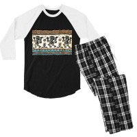 Rain Dance Aztec Stamp, Rain Dance, Aztec Stamp, Rain Dance Aztec Stam Men's 3/4 Sleeve Pajama Set | Artistshot