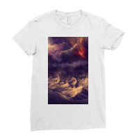 Stormy Ocean Ladies Fitted T-shirt | Artistshot