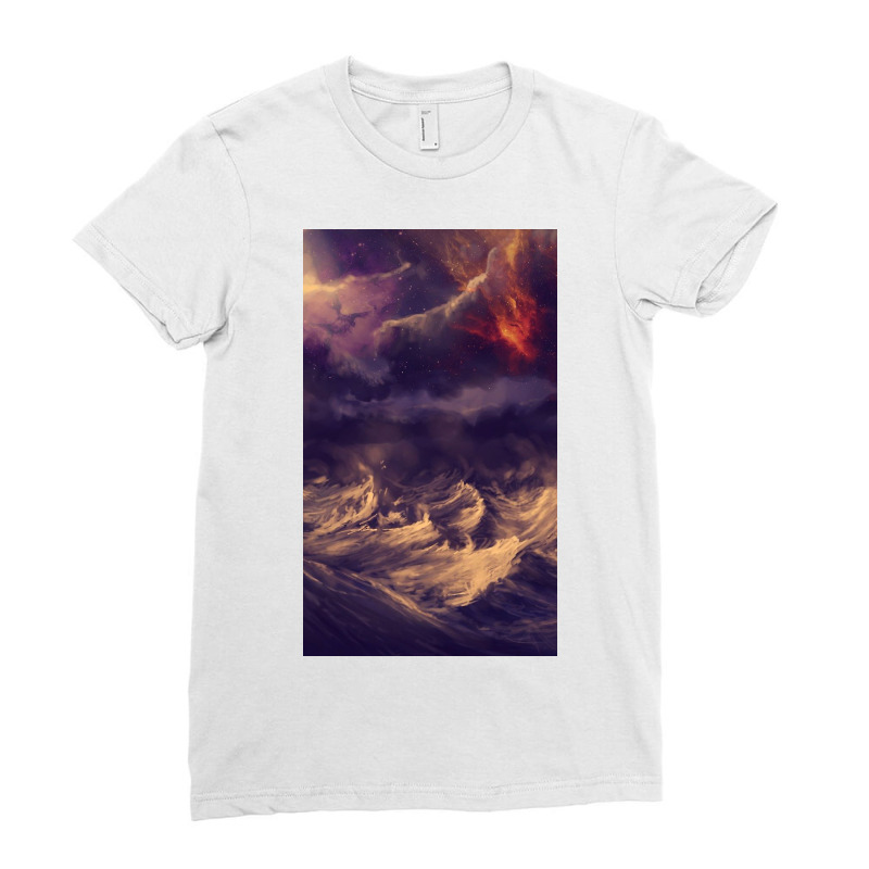 Stormy Ocean Ladies Fitted T-Shirt by Chamberscfe | Artistshot