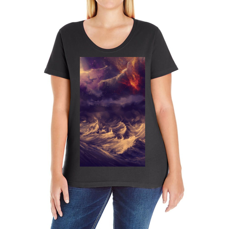 Stormy Ocean Ladies Curvy T-Shirt by Chamberscfe | Artistshot