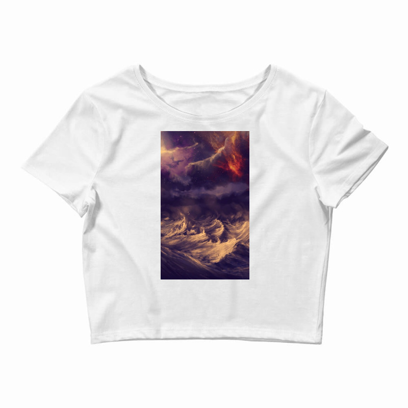 Stormy Ocean Crop Top by Chamberscfe | Artistshot