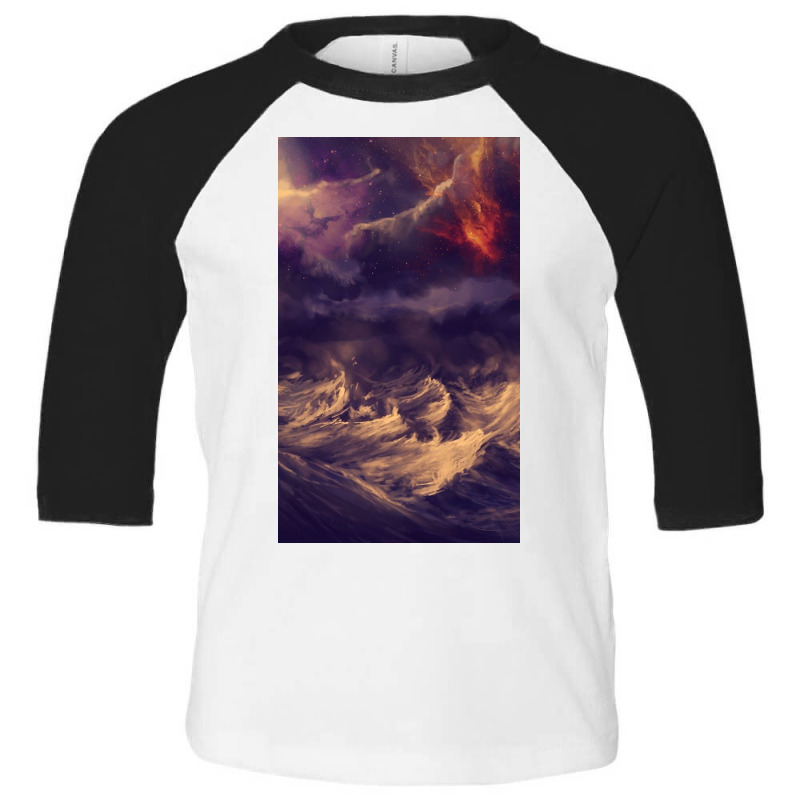 Stormy Ocean Toddler 3/4 Sleeve Tee by Chamberscfe | Artistshot