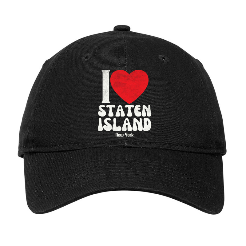 I Love Staten Island Lovers Retro Distressed Pullover Hoodie Adjustable Cap by cm-arts | Artistshot