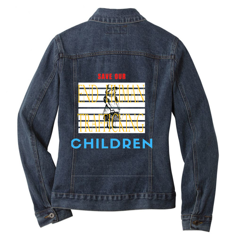 Save Our Children Ladies Denim Jacket by cm-arts | Artistshot