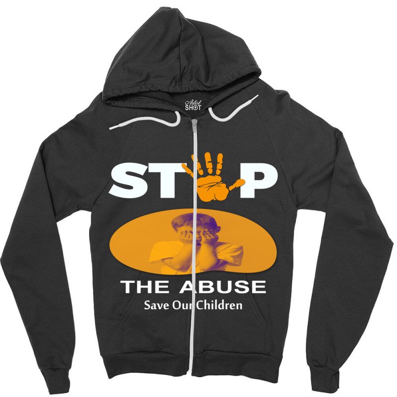 Stop The Abuse Zipper Hoodie by cm-arts | Artistshot