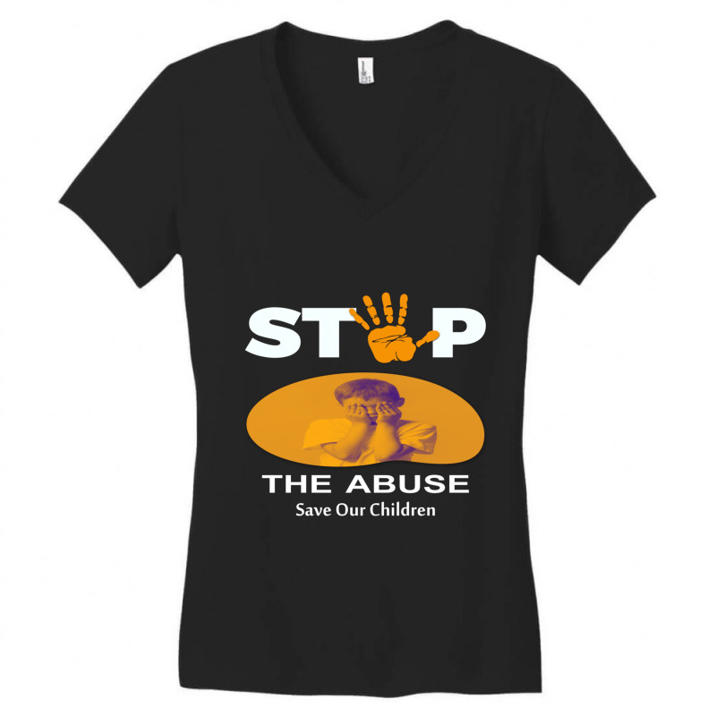 Stop The Abuse Women's V-Neck T-Shirt by cm-arts | Artistshot