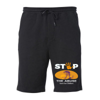 Stop The Abuse Fleece Short | Artistshot