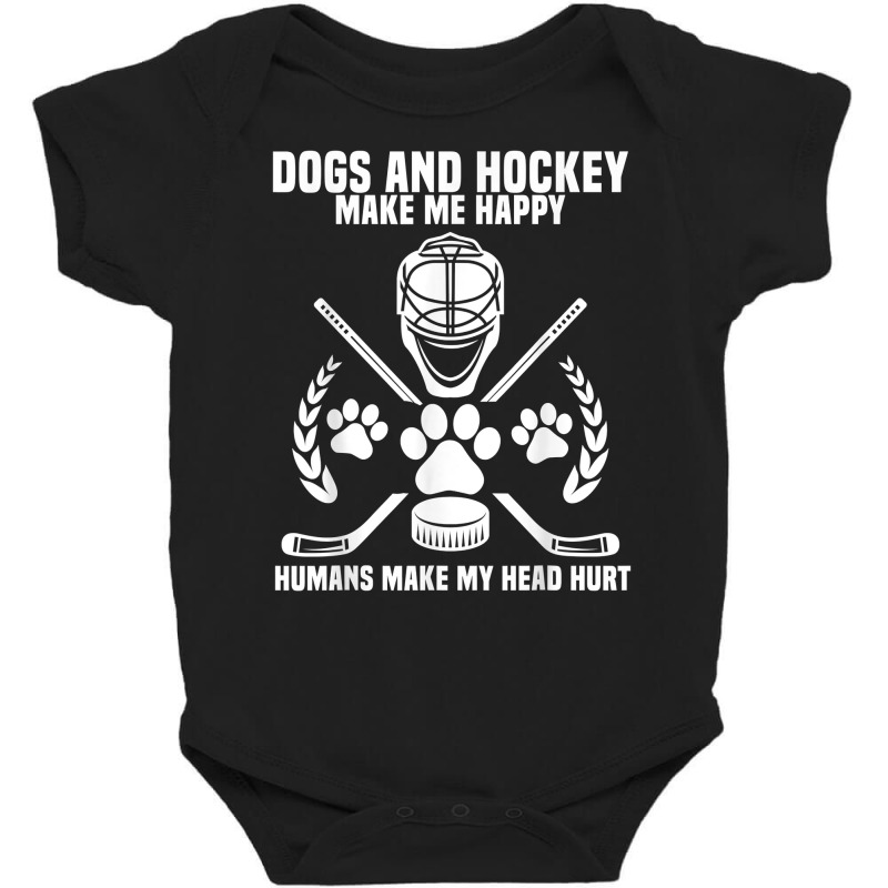 Hockey Makes Me Ice Hockey Happy Player Gift Penalty Box T Shirt Baby Bodysuit by cm-arts | Artistshot