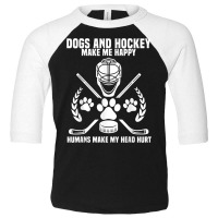 Hockey Makes Me Ice Hockey Happy Player Gift Penalty Box T Shirt Toddler 3/4 Sleeve Tee | Artistshot