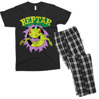 Reptar Attack Ripping Breaking Through Men's T-shirt Pajama Set | Artistshot