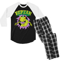 Reptar Attack Ripping Breaking Through Men's 3/4 Sleeve Pajama Set | Artistshot