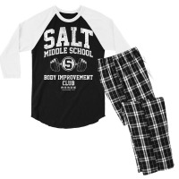 Salt Middle School Body Improvement Club Men's 3/4 Sleeve Pajama Set | Artistshot