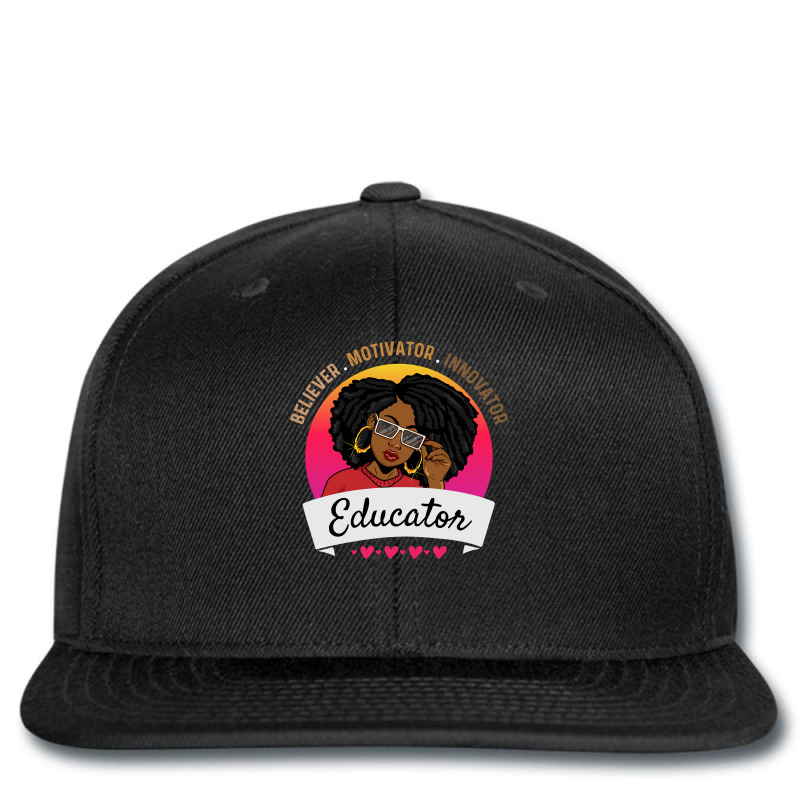 Believer Motivator Innovator Educator Melanin Black Teacher Long Sleev Printed hat by cm-arts | Artistshot