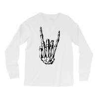 Rock On Skeleton Long Sleeve Shirts | Artistshot