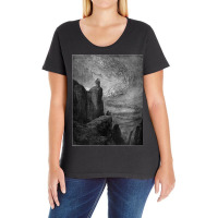 Dante’s Inferno “the Stormy Blast Of Hell” Gustave Doré Ladies Curvy T-shirt | Artistshot