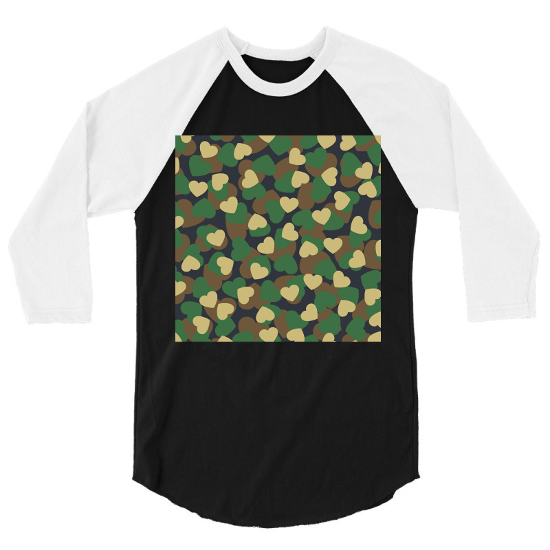 Heart Camo Woodland 3/4 Sleeve Shirt | Artistshot