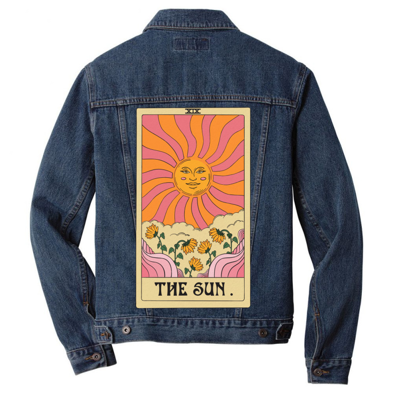 The Sun Tarot Card Men Denim Jacket | Artistshot