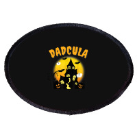 Dadcula Funny Dad Halloween Costume Spooky Season Scary Mens Oval Patch | Artistshot