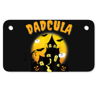 Dadcula Funny Dad Halloween Costume Spooky Season Scary Mens Motorcycle License Plate | Artistshot