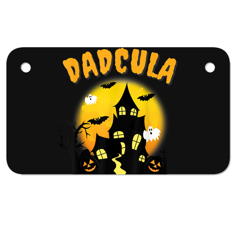 Dadcula Funny Dad Halloween Costume Spooky Season Scary Mens Motorcycle License Plate | Artistshot