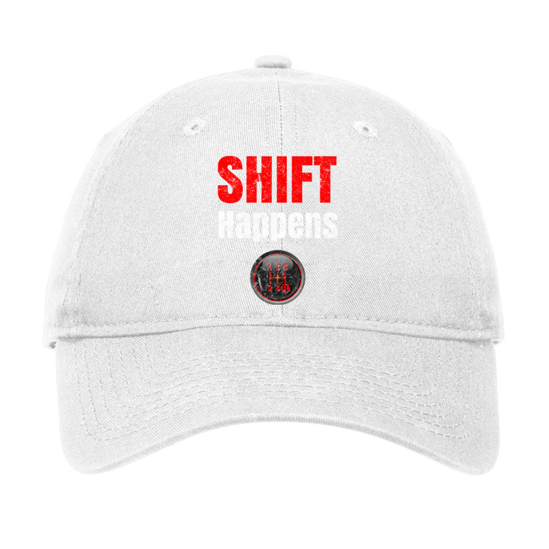 Funny Car Guy Gift Shift Happens Manual Transmission Vintage Pullover Adjustable Cap by cm-arts | Artistshot