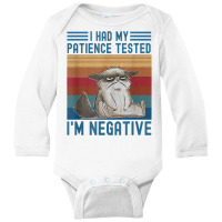 I Had My Patience Tested I Am Cat Negative Funny Vintage T Shirt Long Sleeve Baby Bodysuit | Artistshot