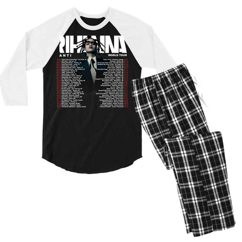 Rihanna 16 Back Men's 3/4 Sleeve Pajama Set | Artistshot