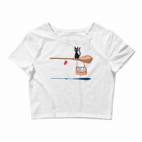 Studio Delivery Service Jiji Black Cat Anime 1 Sweatshirt Crop Top | Artistshot