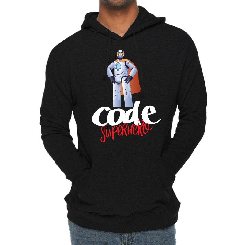 Code Superhero-0rgwd Lightweight Hoodie by fenderbendable | Artistshot