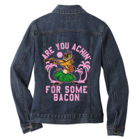 Lion King Timon Achin_ For Bacon Graphic Ladies Denim Jacket | Artistshot