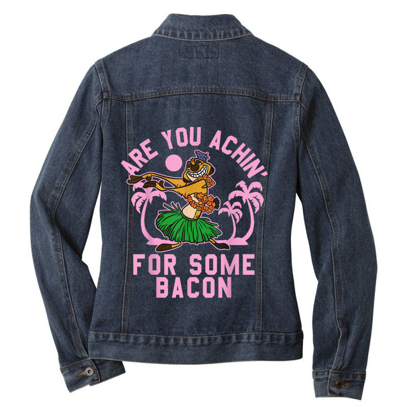 Lion King Timon Achin_ For Bacon Graphic Ladies Denim Jacket by MabellaPlaxco | Artistshot