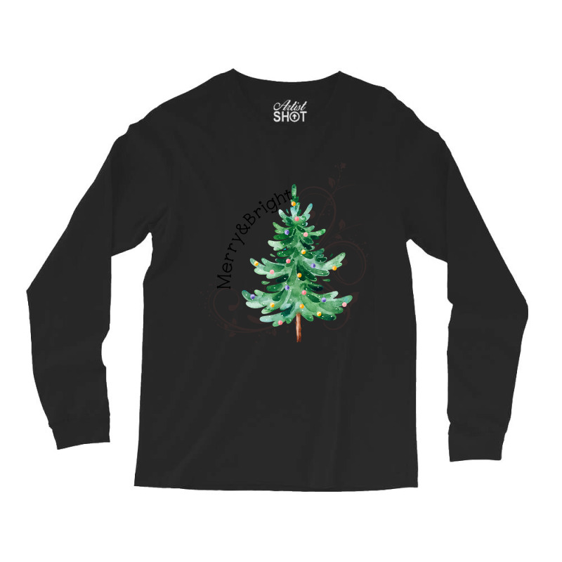 Christmas Tree Merry And Bright Womens Christmas Tee Women Long Sleeve Shirts | Artistshot