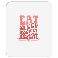 Eat Sleep Hockey Repeat Wavy Stacked Funny Ice Hockey T Shirt Mousepad | Artistshot