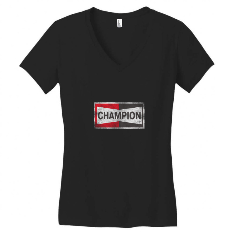 Custom Champion Spark Plug Brad Pitt Cliff Booth Womens V Neck T Shirt By Crystaldeaton 