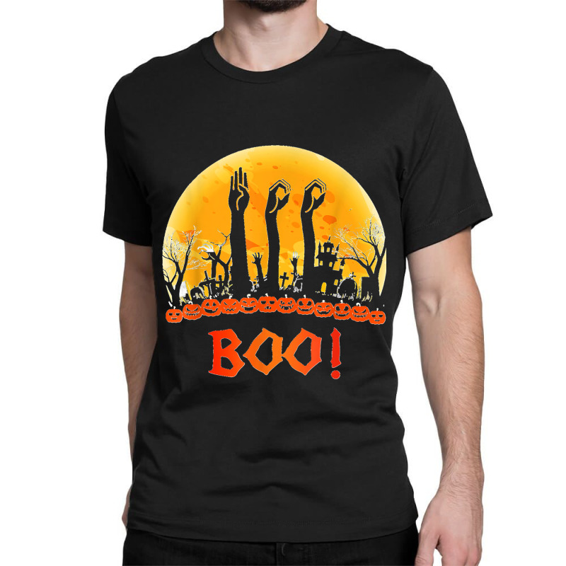 Mb Boo American Sign Language Asl Deaf Halloween Costume Classic T-shirt by cm-arts | Artistshot