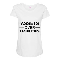 Assets Over Liabilities Funny Accountant Long Sleeve T Shirt Maternity Scoop Neck T-shirt | Artistshot