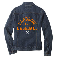 Bbq And Baseball Ladies Denim Jacket | Artistshot