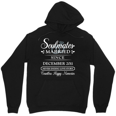 Couple Married Since December 2011, 10th Wedding Anniversary Long Slee Unisex Hoodie Designed By Crichtonedgar