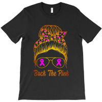 Awareness Shirts Women Back The Pink Messy Bun T-shirt | Artistshot