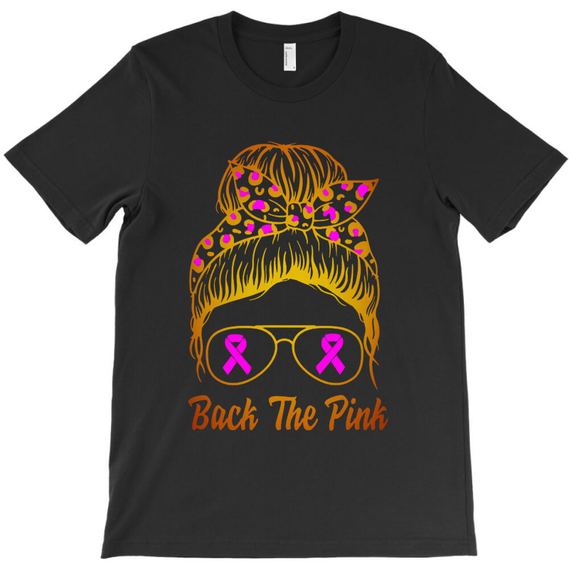 Awareness Shirts Women Back The Pink Messy Bun T-shirt | Artistshot