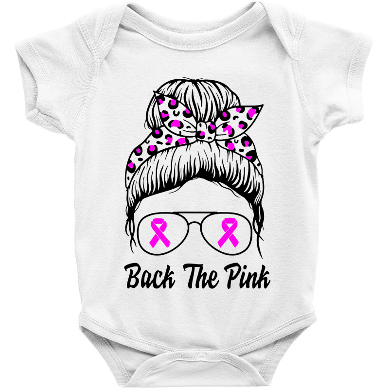 Awareness Shirts Women Back The Pink Messy Bun Baby Bodysuit | Artistshot