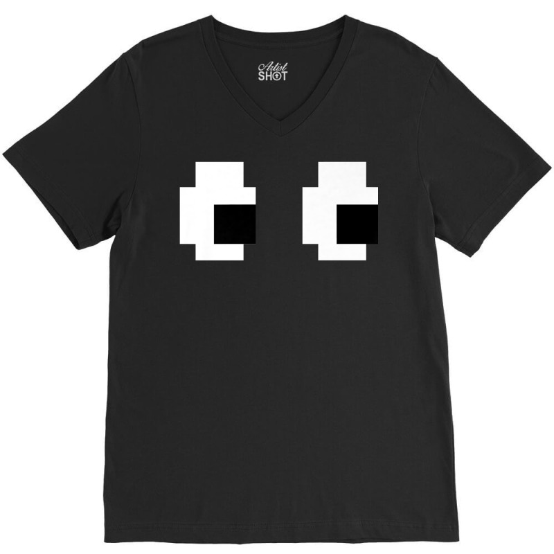 Retro Arcade Game Ghost 80s 8 Bit Halloween Group Costume Premium T Sh V-Neck Tee by cm-arts | Artistshot