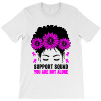 Awareness Support Squad Messy Bun Pink Warrior T-shirt | Artistshot