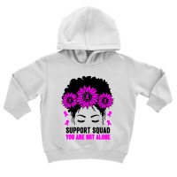 Awareness Support Squad Messy Bun Pink Warrior Toddler Hoodie | Artistshot