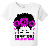 Awareness Support Squad Messy Bun Pink Warrior Baby Tee | Artistshot